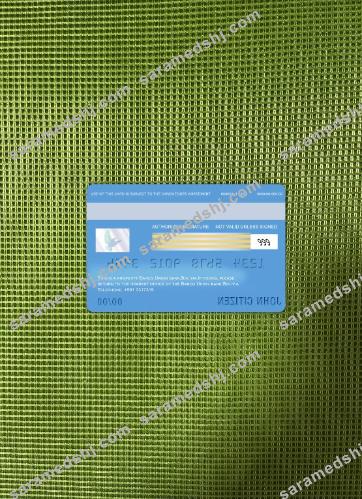 Bolivia Banco Union bank visa card photolook back